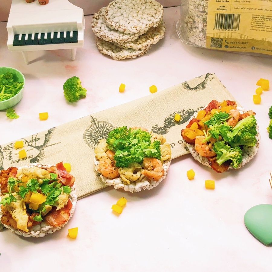 Bánh gạo lứt ăn kiêng GUfoods - Phù hợp Eat clean, Thực dưỡng, Tập Gym, Kiểm soát cân nặng, Thuần chay