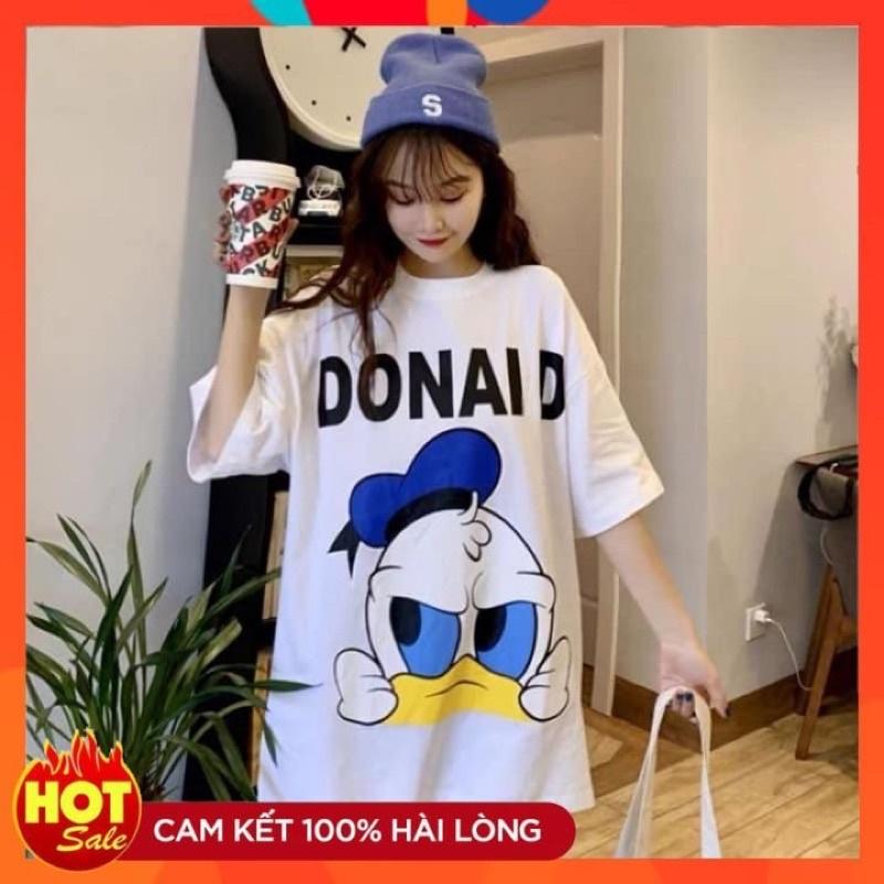 Áo Phông Tay Lỡ, Vịt DONALDDUCK Áo Thun Form Thụng Dấu Quần