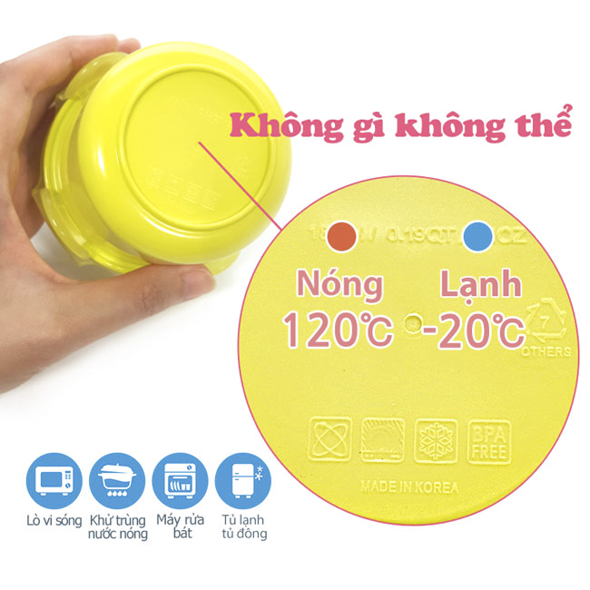 Hộp đựng đồ ăn dặm an toàn - Set 4 hộp kín Angel food UINLUI