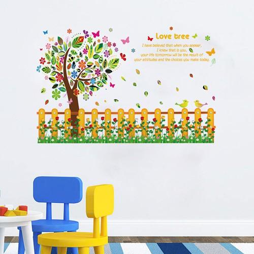 Decal dán tường hàng hoa leo SK9024