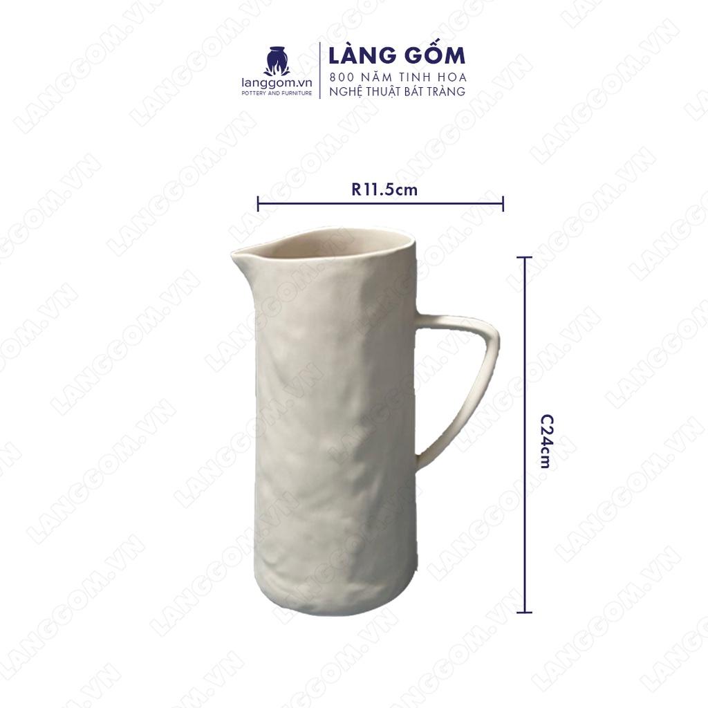 Bình hoa, lọ hoa Gốm sứ Bát Tràng cao cấp Men mát dáng bình sữa trơn làm quà tặng, trang trí - Làng Gốm Bát Tràng