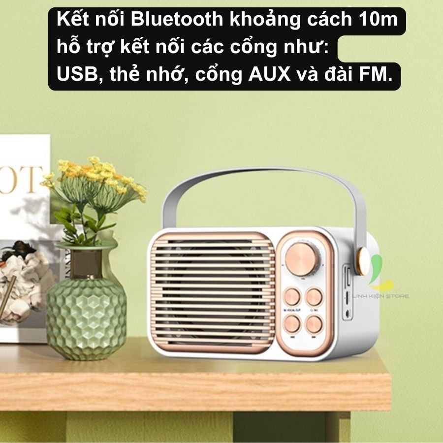 Loa Bluetooth Karaoke Su-Yosd YS104 - Loa xách tay mini chất liệu nhựa cao cấp, công suất 6W và micro không dây - Hàng nhập khẩu
