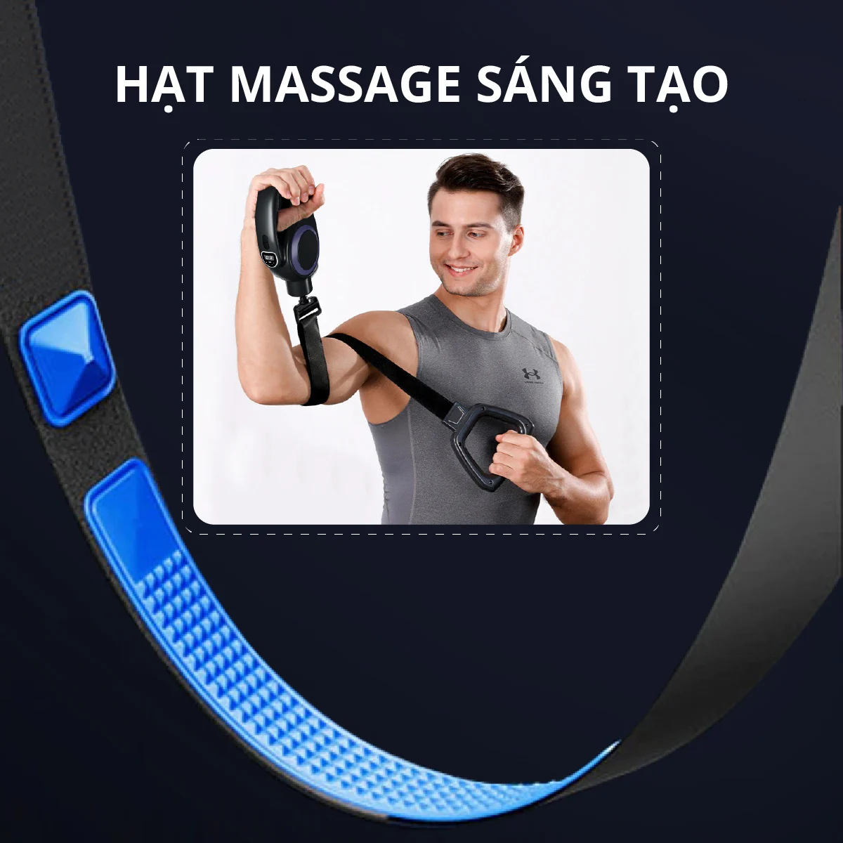 Súng massage Kachi MK353 Pro 6 đầu massage kèm đai rung