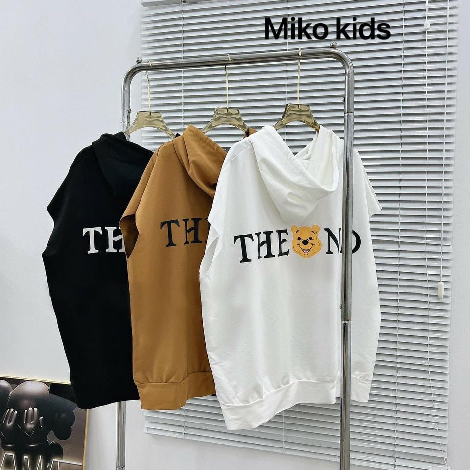 Áo thun có nón hoodie phong cách Hàn Quốc cho bé size 12-40kg chất cotton 4 chiều mềm mịn mát