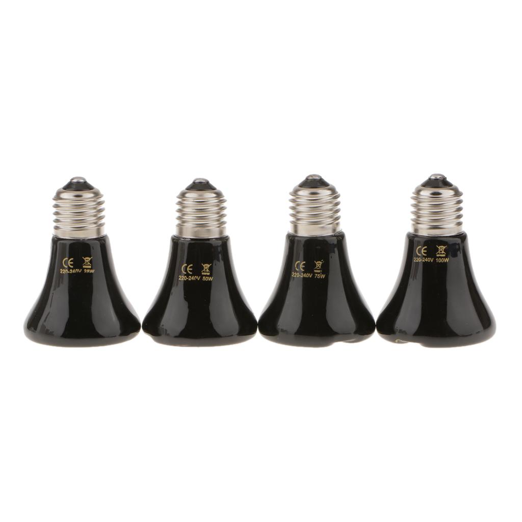 2xInfrared Ceramic Emitter Heat Light Bulb Lamp for Reptile Pet Brooder 50W