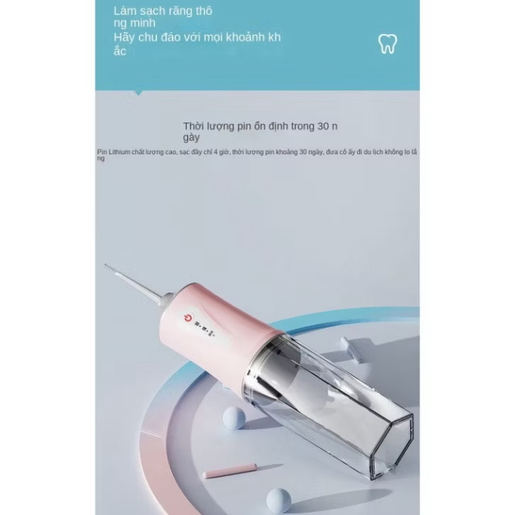 [HÀNG LOẠI 1 XỊN] Tăm Nước Oral Irrigator Nội Địa Máy Tăm Nước Cầm Tay Vệ Sinh Răng 4 Đầu Tăm Bình Chứa 220ML Tăm Nước Mini