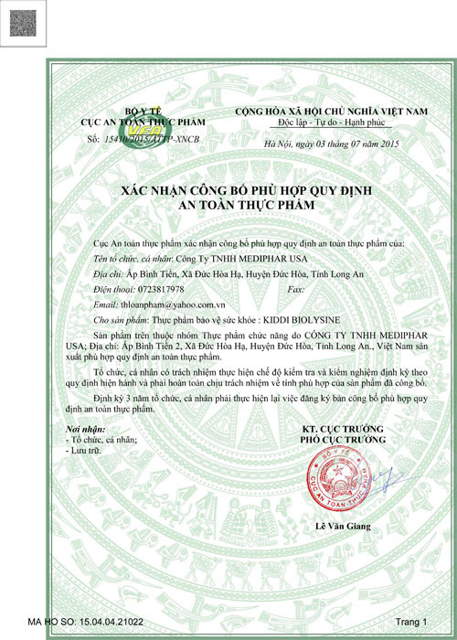 KIDDI BIOLYSINE – Hỗ trợ miễn dịch cho bé