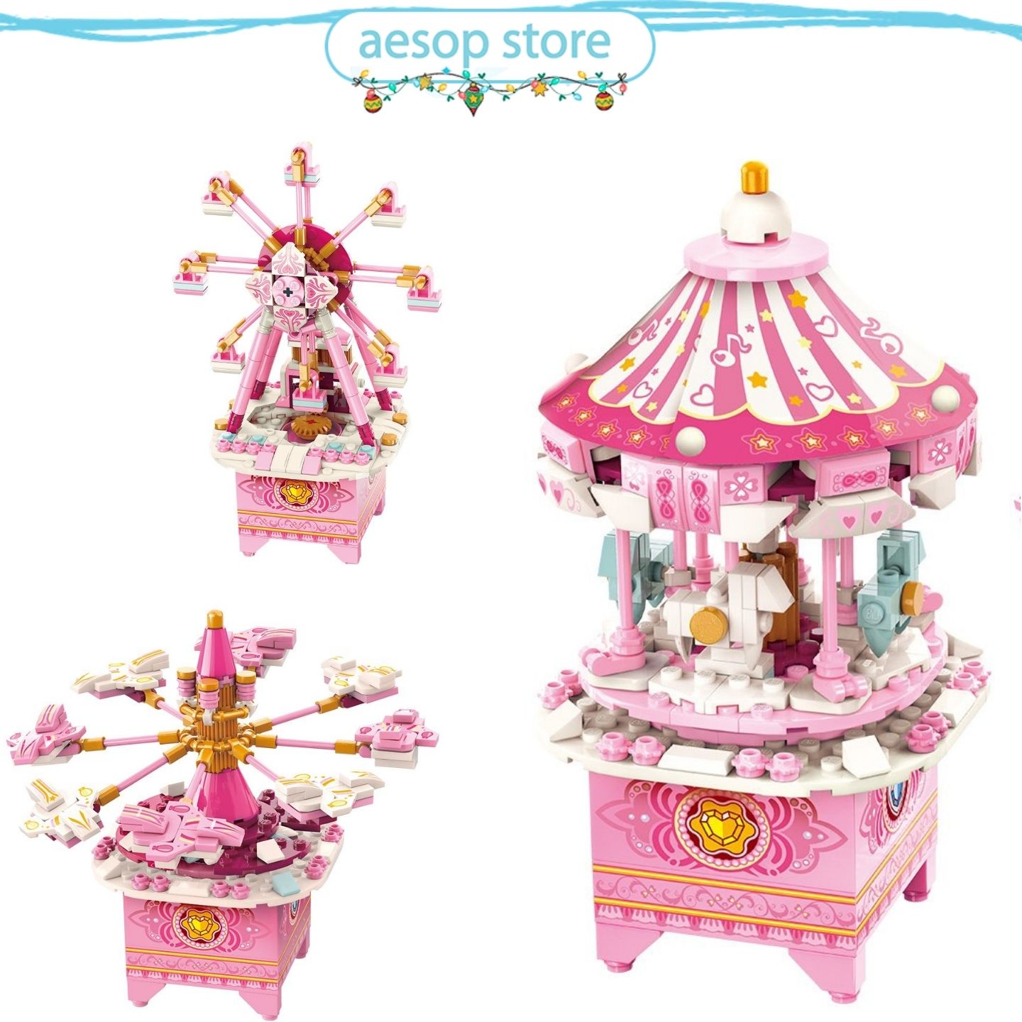 Đồ chơi lắp ráp Mô hình hộp nhạc - Fantasy Land Qman 42107