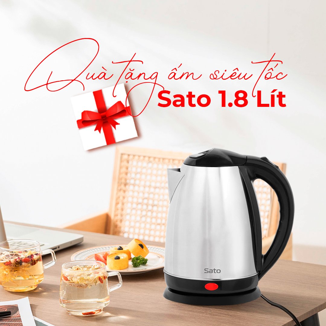 Nồi cơm điện công nghiệp SATO 120C011/Q12 (V) 12 Lít (Quà tặng: 1 Ấm siêu tốc SATO 1.8L) - Miễn phí vận chuyển toàn quốc - Hàng Chính Hãng