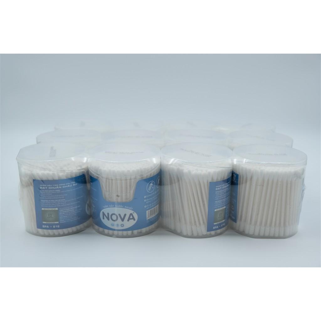 [Lố 12 hộp] Tăm bông vệ sinh NOVA baby hộp vát size M thân giấy [TB01-616] hộp 200 que