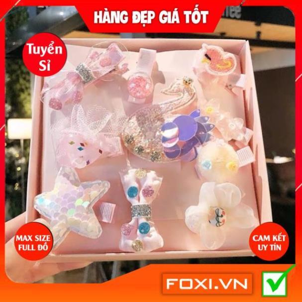 Set 10 kẹp tóc cho bé dễ thương Foxi-món quà xinh xắn không thể thiếu cho các bé gái