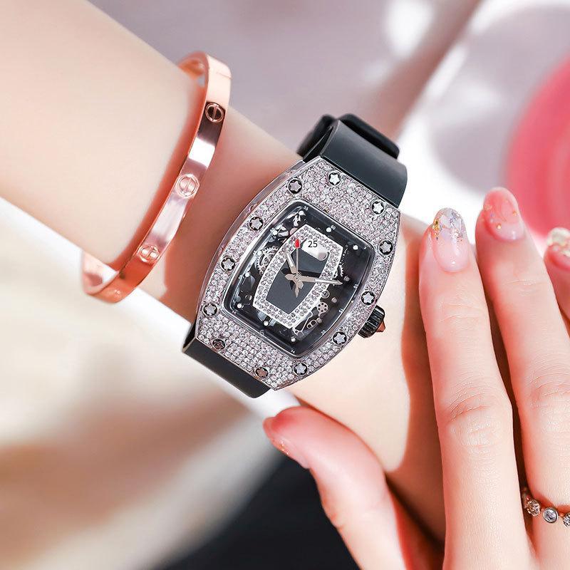 Đảm bảo chất lượng CARIOIO Cromi đồng hồ nữ ins gió xu hướng kim cương đầy đủ mặt số lớn Richard phi cơ đồng hồ boudoir mật ong