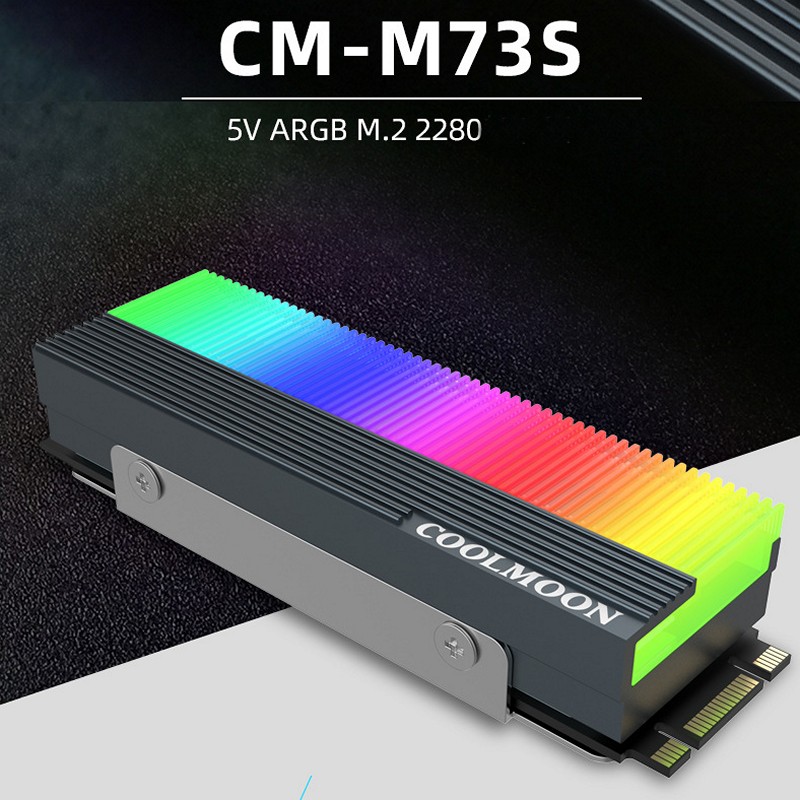 Tản Nhiệt Led RGB Coolmoon CM-M73S cho ổ cứng SSD M2 2280 - hàngnhập khẩu