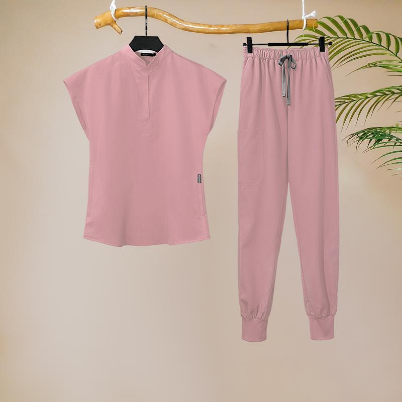 Scrub Set for Women V Neck Scrub Top and Pants Work Clothes Hospital Uniform