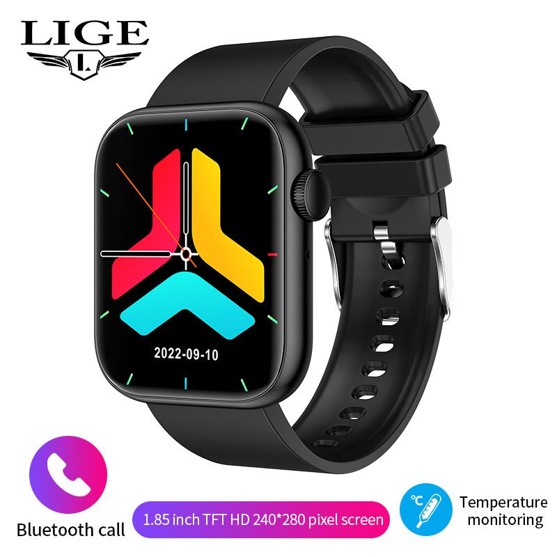 Lige Bluetooth Gọi xem thông minh Men Men Sport Đèn pin Đồng hồ Nhiệt độ tim Nhiệt độ huyết áp đồng hồ thông minh cho Android