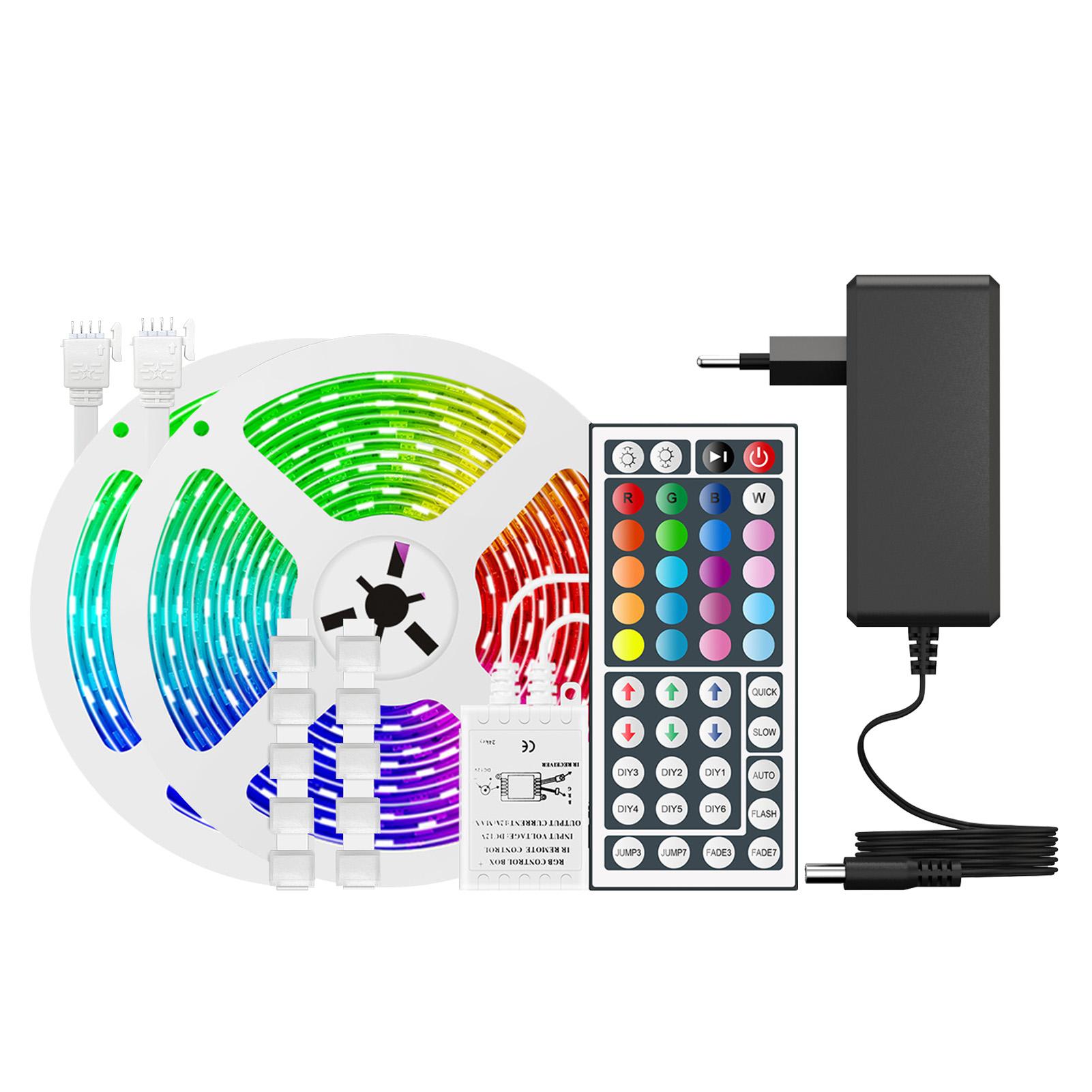 Dải đèn LED 32,8ft. Đèn LED RGB 300 với 44 phím IR Remote 20 màu chống nước