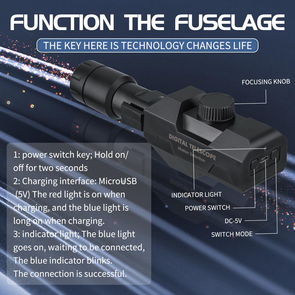 2 Million Pixel Telescope 70X Electronic Telescope Large Aperture Objective Lens Telescope Photos Videos Taking