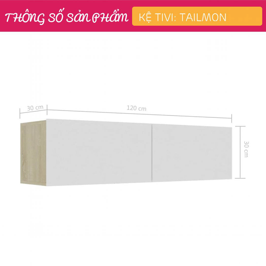 Kệ tivi gỗ hiện đại SMLIFE Taisho | Gỗ MDF dày 17mm chống ẩm | D120xR30xC30cm