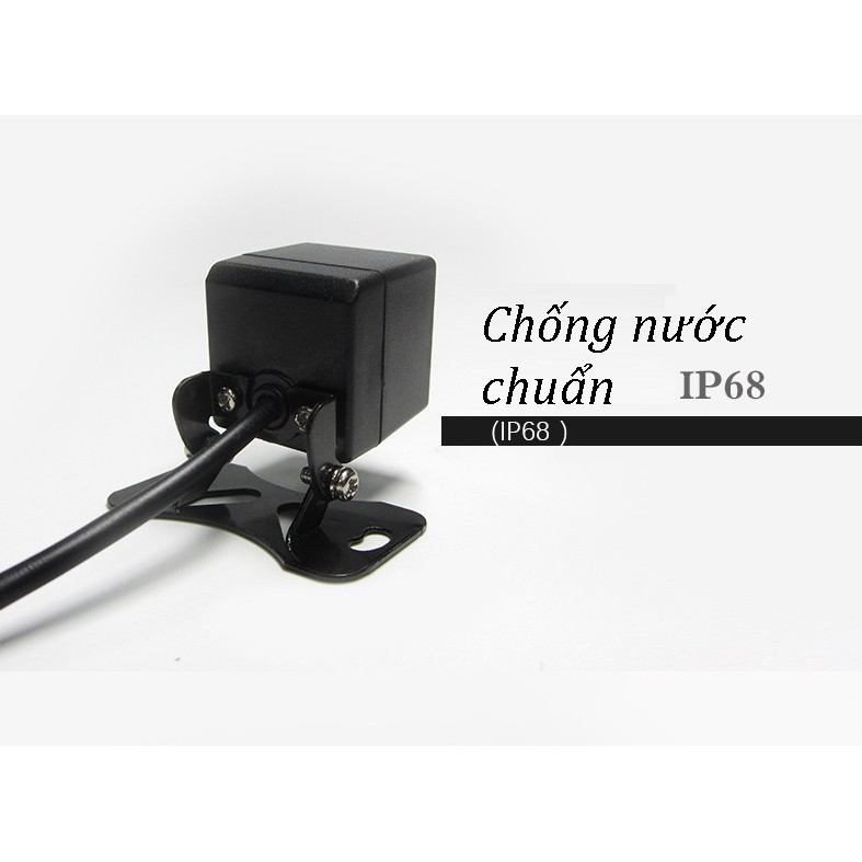 Camera lùi CCD vuông 4 led trợ sáng quay đêm cho xe hơi chân cánh bướm dễ dàng lắp đặt cho màn DVD thường/android CCD