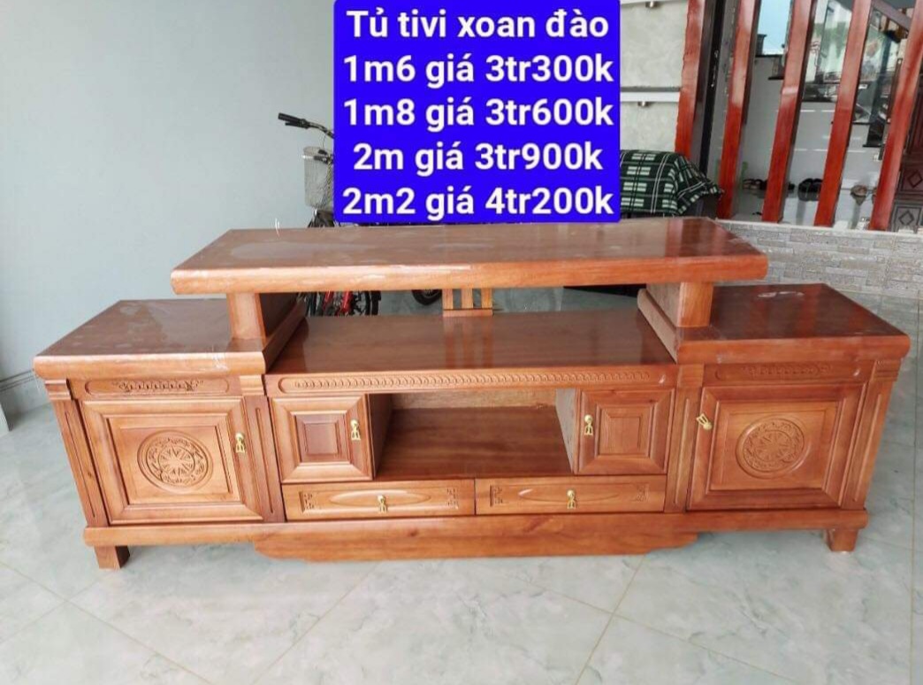 Tủ tivi-Kệ Tivi Gỗ Xoan Đào 2 Tầng Dài Đẹp mẫu mới siêu đẹp