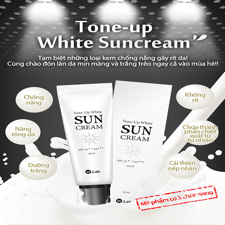 Kem Chống Nắng Dưỡng Trắng Da Tone-Up White Suncream SPF50 W.LAB Hàn Quốc