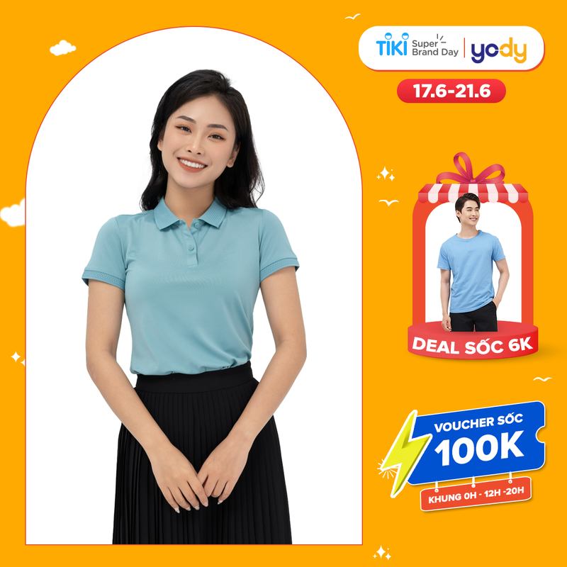 Áo Polo Nữ Coolmax YODY, Áo Cộc Tay Có Cổ Phối Bo Siêu Mát APN5320
