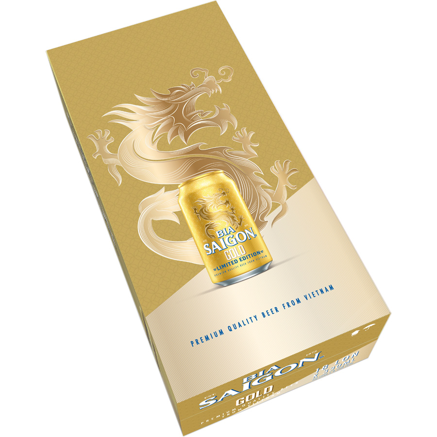 Thùng 18 Lon Bia Sài Gòn GOLD 330ml