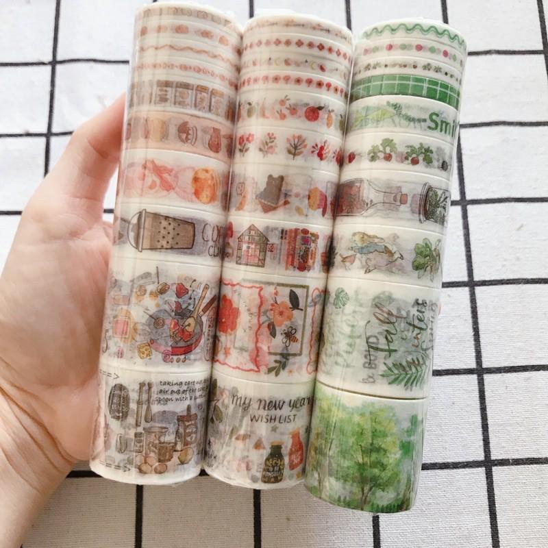 Hộp 100 cuộn washi tape dễ thương