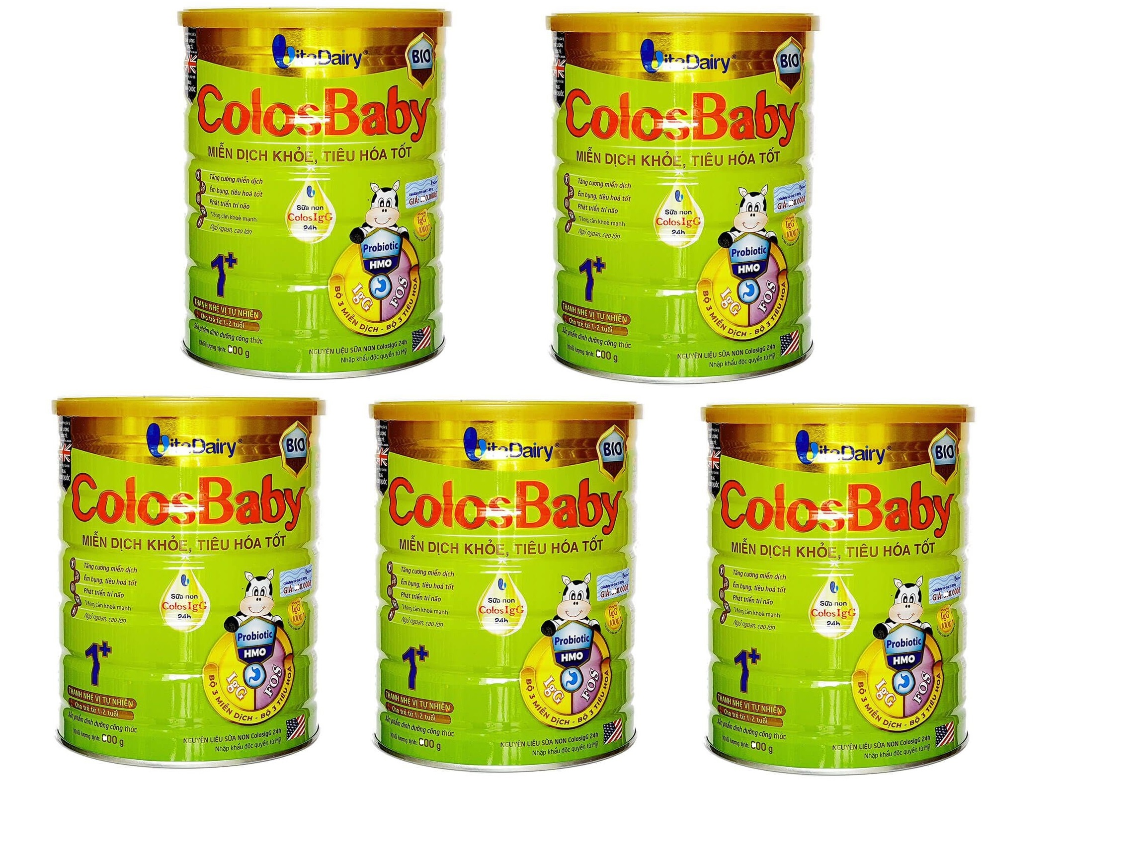Combo 5 lon Sữa Bột Vitadairy COLOSBABY BIO GOLD 1+ lon 800g