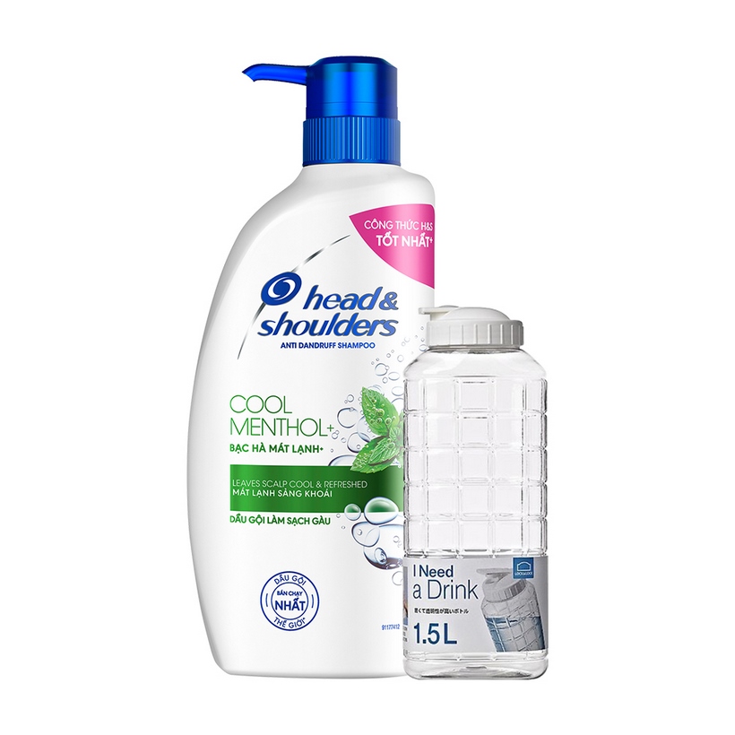 Dầu Gội Head &amp; Shoulders Bạc Hà Mát Rượi (625ml) [Tặng bình nước nắp trắng]