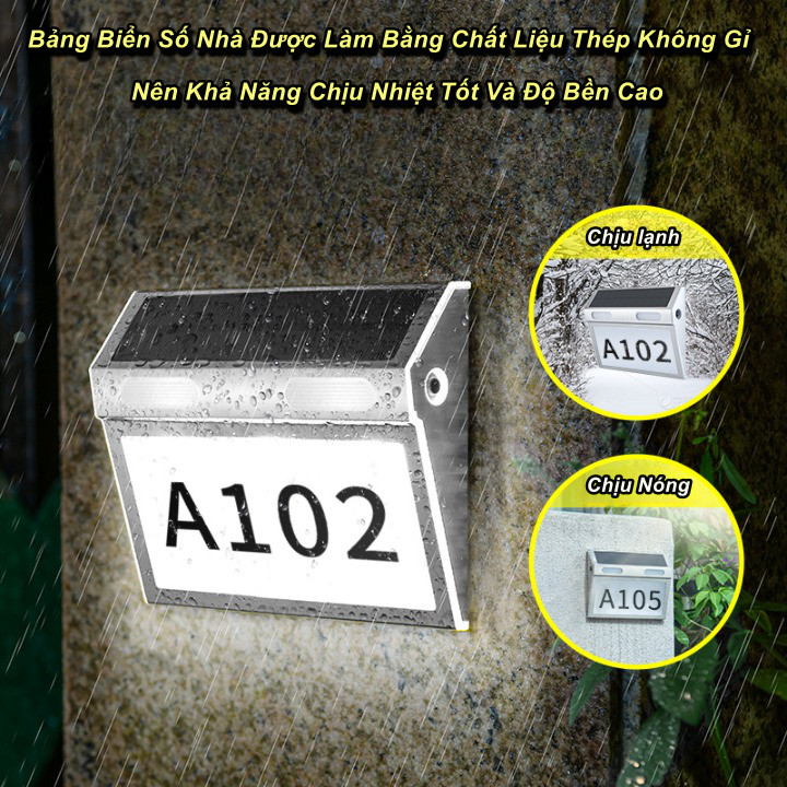 Bảng, Biển Số Nhà LED mặt Trời Plate Lamp 3Tone Màu - Home and Garden