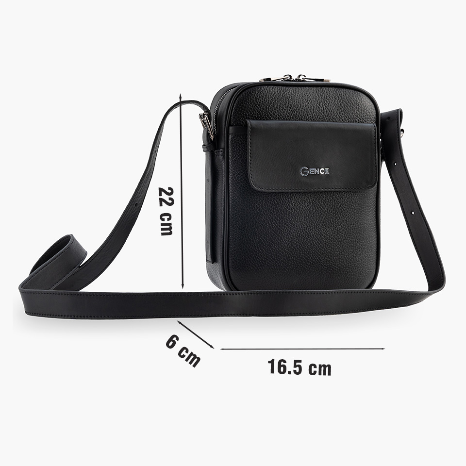 Túi Đeo Chéo Cầm Tay Thời Trang Nam Da Bò Mill Cao Cấp TD05 Đen