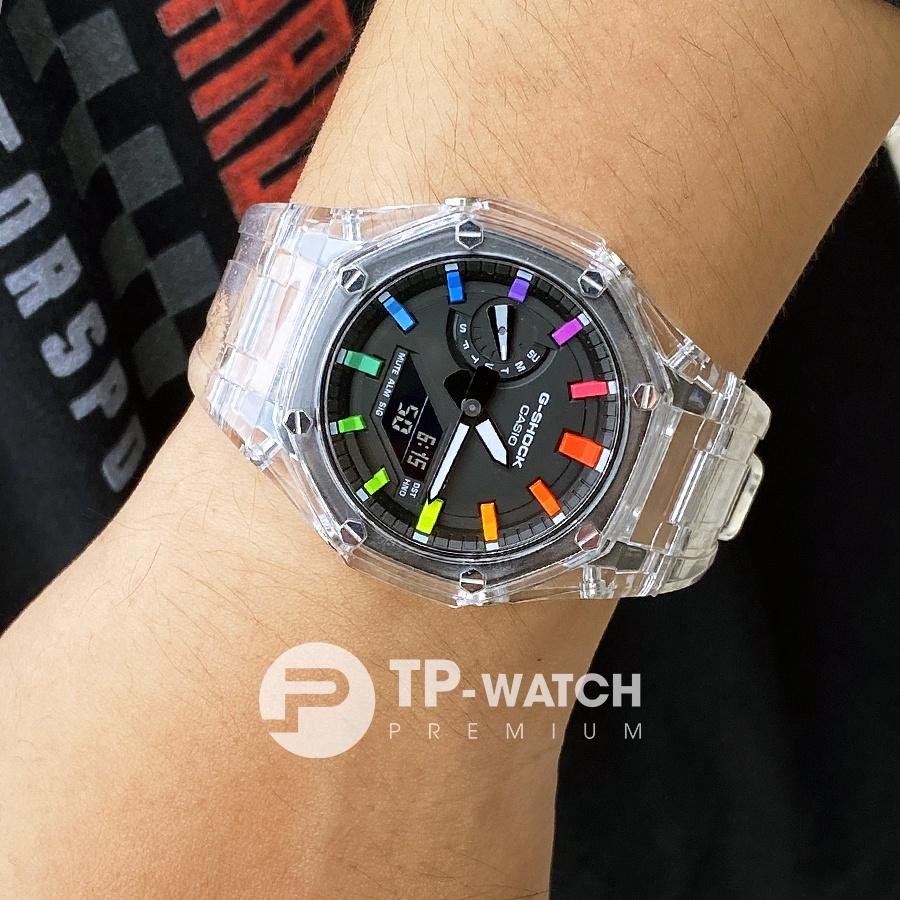 Đồng Hồ Nam Dây Nhựa Casio G-Shock GA-2100SKE-7A AP CUSTOM SKELETON x RAINBOW ROYAL OAK