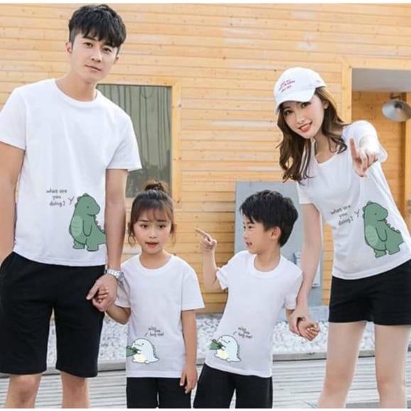 Combo áo thun gia đình khủng long , đủ màu , đủ size từ 8kg đến 100kg .