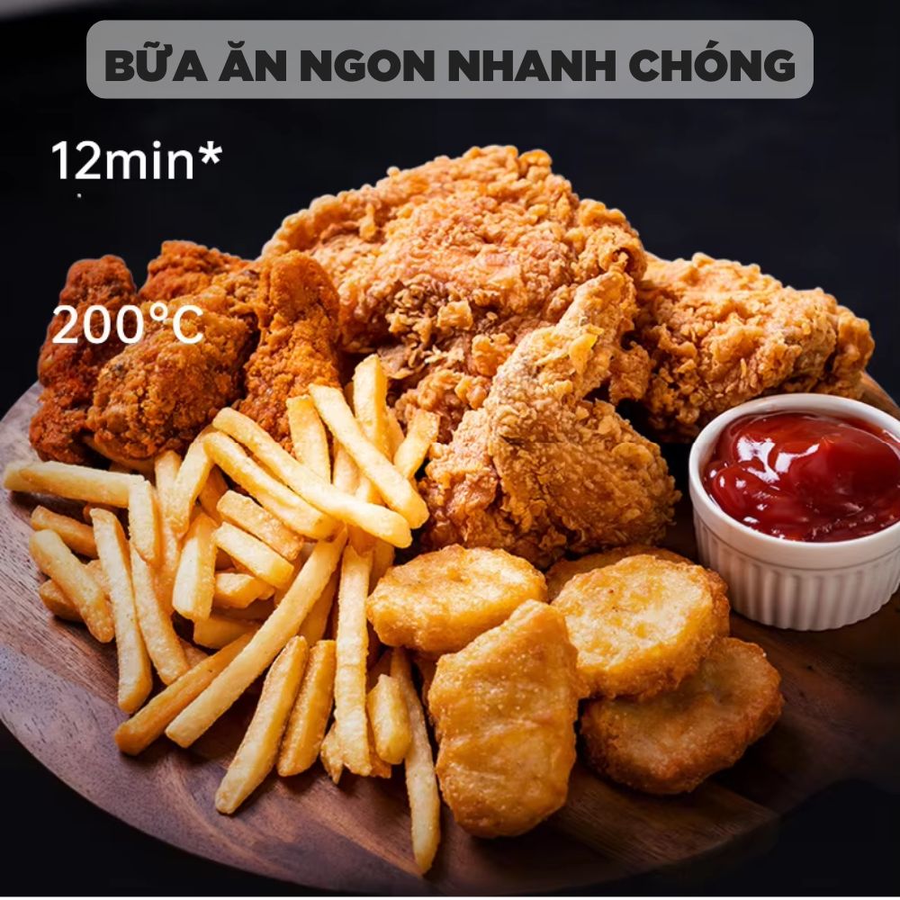 Nồi chiên không dầu 6L Mishio MK408 – Màu Xám Sang Trọng, Bảo Hành 24 Tháng - hàng chính hãng