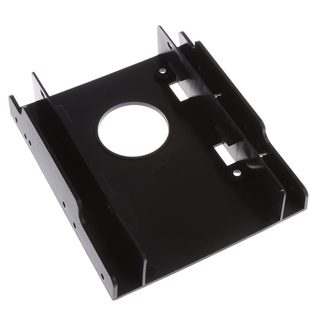 2x Dual Ports 2.5'' to 3.5'' Adapter Mounting Bracket Hard Drive Holder