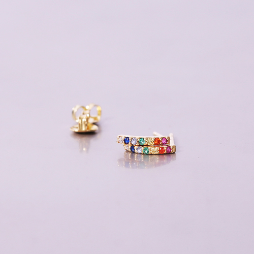 Bông tai bạc cầu vồng cao cấp sang trọng cá tính Gix Jewel BT18