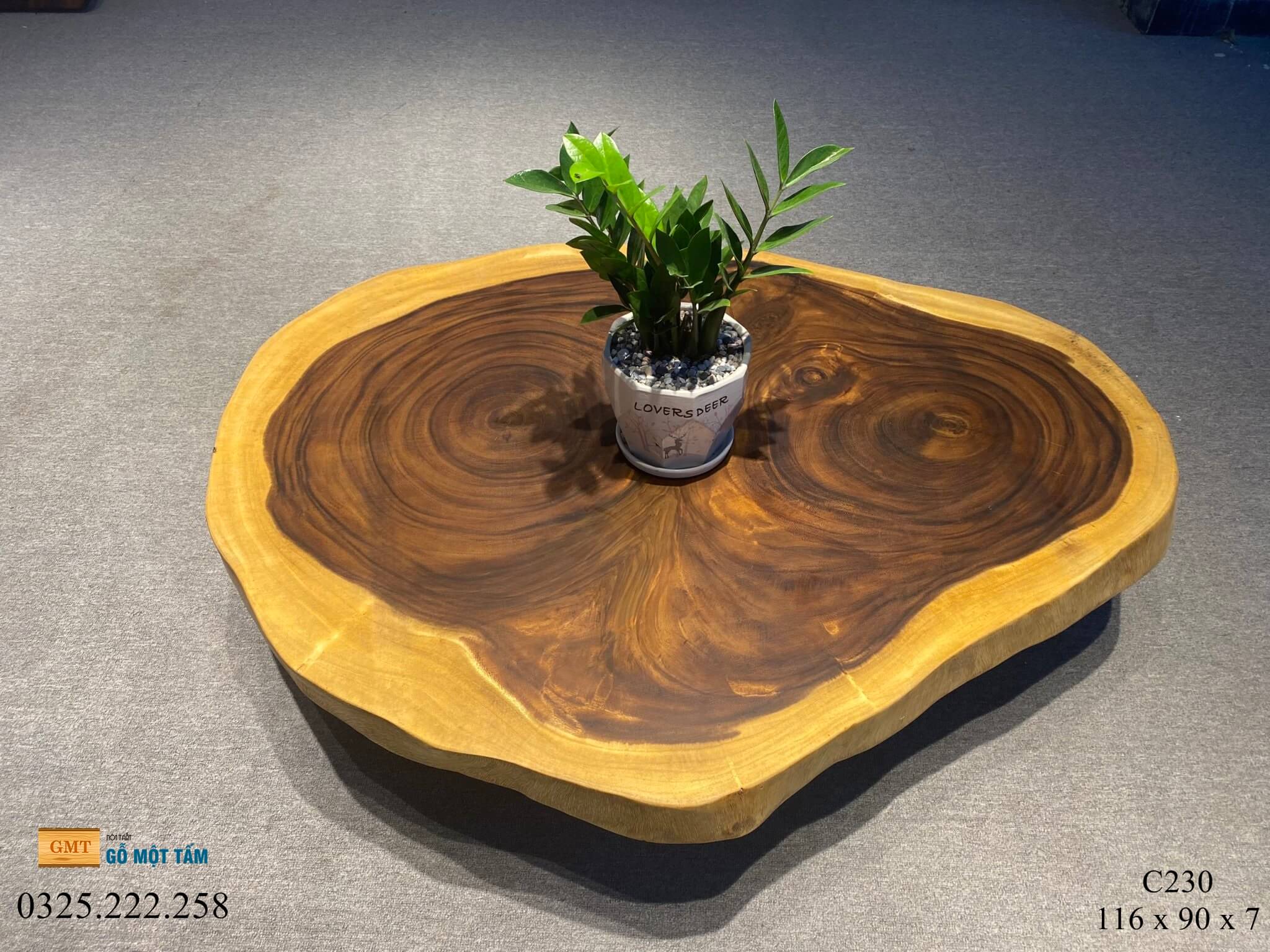 Bàn Phòng Khách Gỗ Me Tây, Bàn Cafe Gỗ Me Tây, Bàn Gỗ Me Tây Nguyên Tấm Dài 1,16m Rộng 90cm Dày 7cm