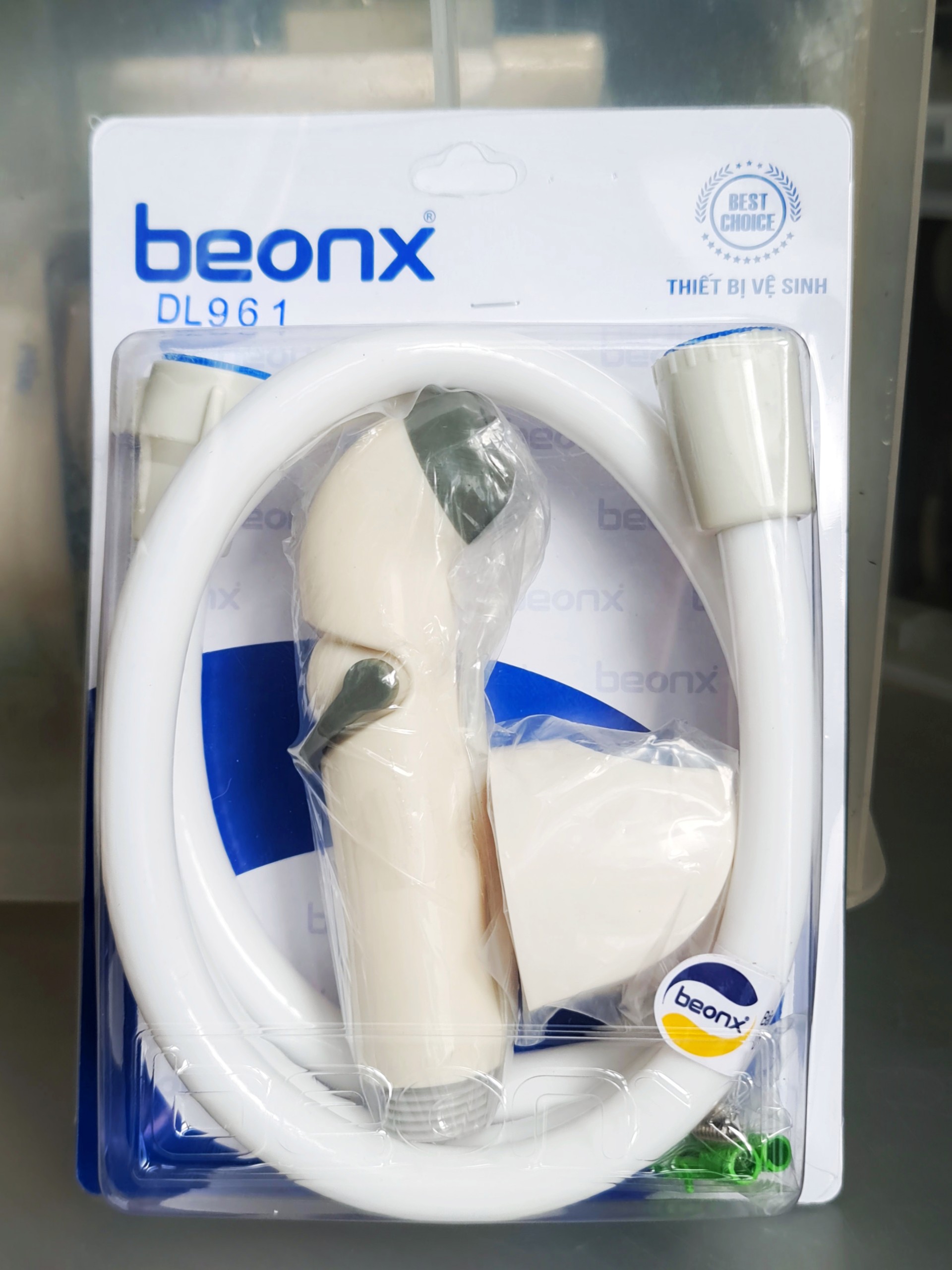 Vòi xịt vệ sinh WC bằng nhựa BEONX màu trắng, đuôi ren 21mm