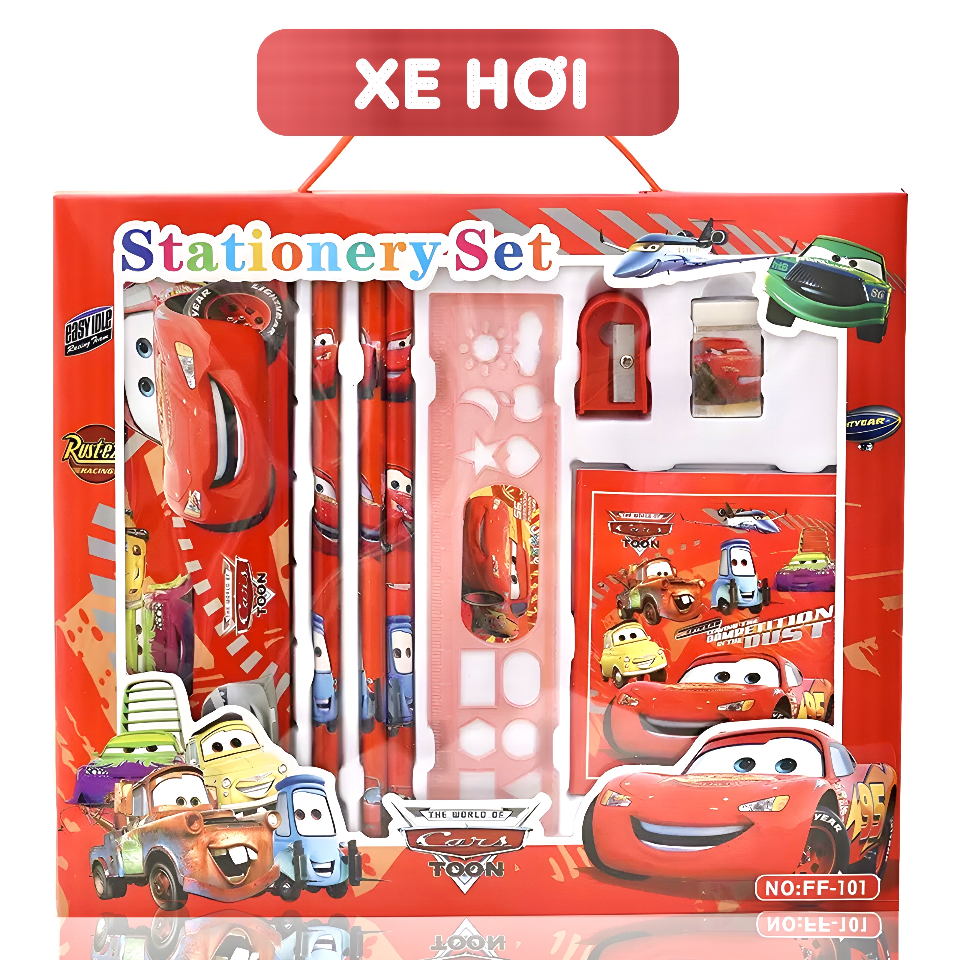 BỘ DỤNG CỤ HỌC TẬP 8 MÓN VỚI NHIỀU NHÂN VẬT HOẠT HÌNH TUỔI THƠ