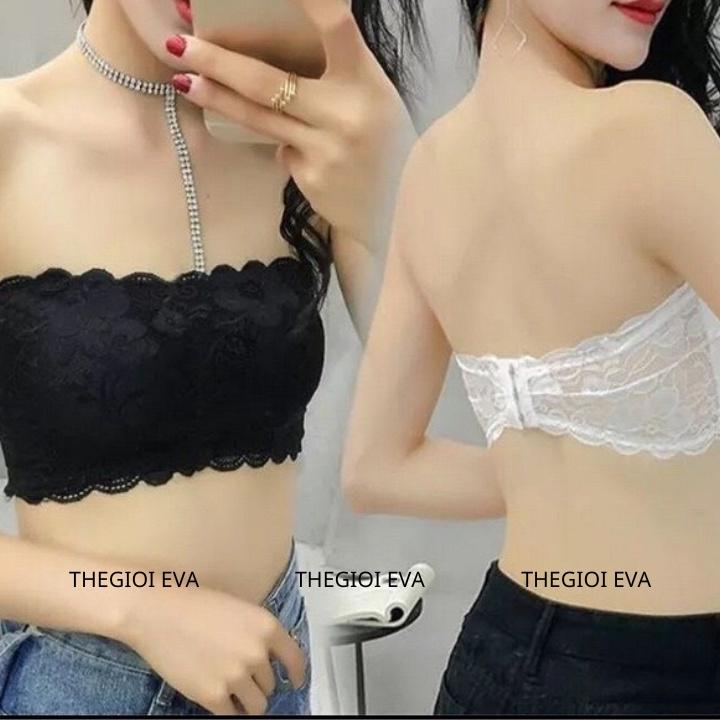 ÁO BRA ren hoa cài sau KHÔNG DÂY có đệm mềm hàng loại 1 siêu gợi cảm dễ phối đồ