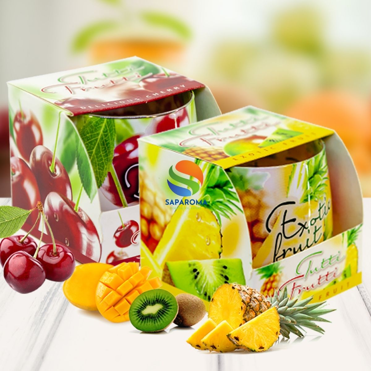 Combo 2 ly nến thơm tinh dầu Bartek Tutti Frutti 100g - trái cây rừng, nến trang trí, thơm phòng, thư giãn, hỗ trợ khử mùi