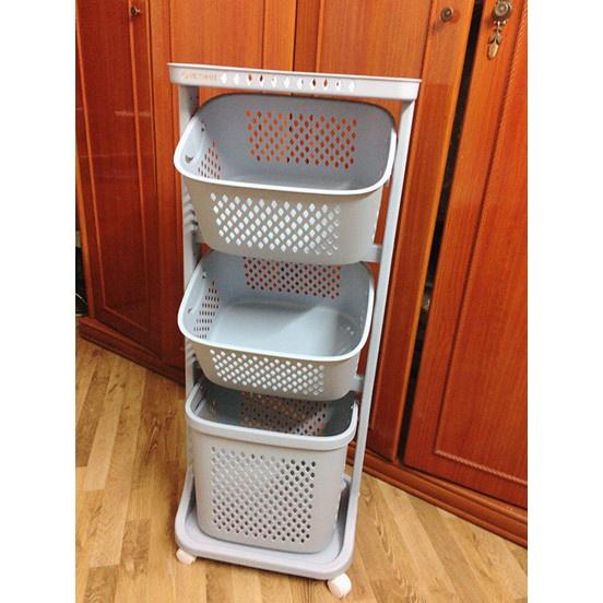 Kệ Nhựa Việt Nhật 3 Tầng Có Bánh Xe