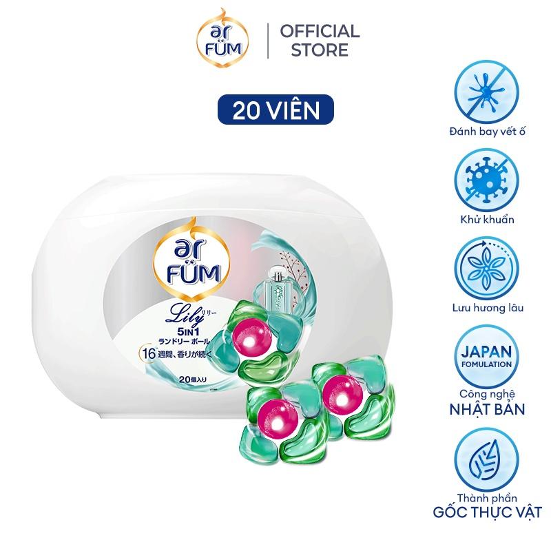 Viên giặt xả arFUM 5 trong 1 MỚI lưu hương lâu 16 tuần, khử khuẩn 99% - (20 viên/ hộp)