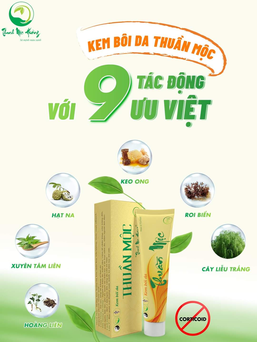 Kem bôi da thuần mộc Thanh Mộc Hương chàm sữa nấm da đầu vảy nến an toàn cho trẻ đến mẹ bầu 16g