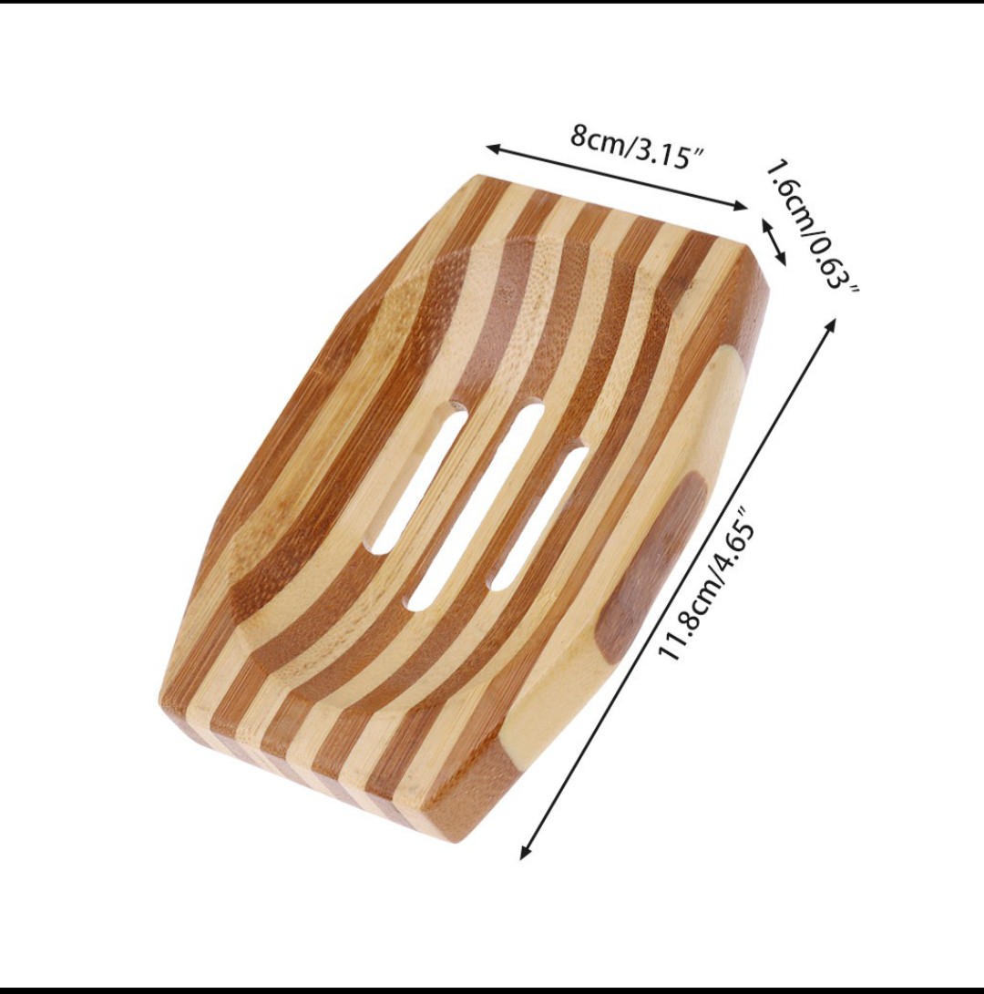 Style Bamboo Soap Dish handmade/ Khay dĩa gỗ để xà phòng handmade bằng gỗ tự nhiên, hình bầu dục, kiểu dáng sang trọng, decor trang trí nhà cửa gần gủi thiên nhiên