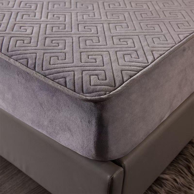 Bộ chăn ga nỉ nhung chữ vạn cao cấp