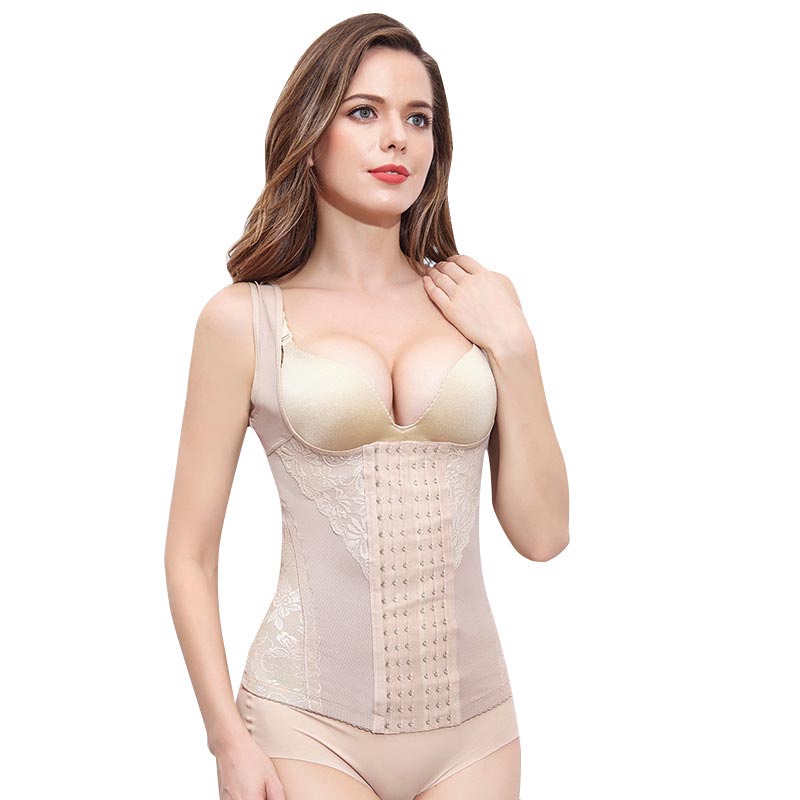 Áo gen định hình nịt bụng có khóa cài 6 nấc điều chỉnh nấc cài hợp lý