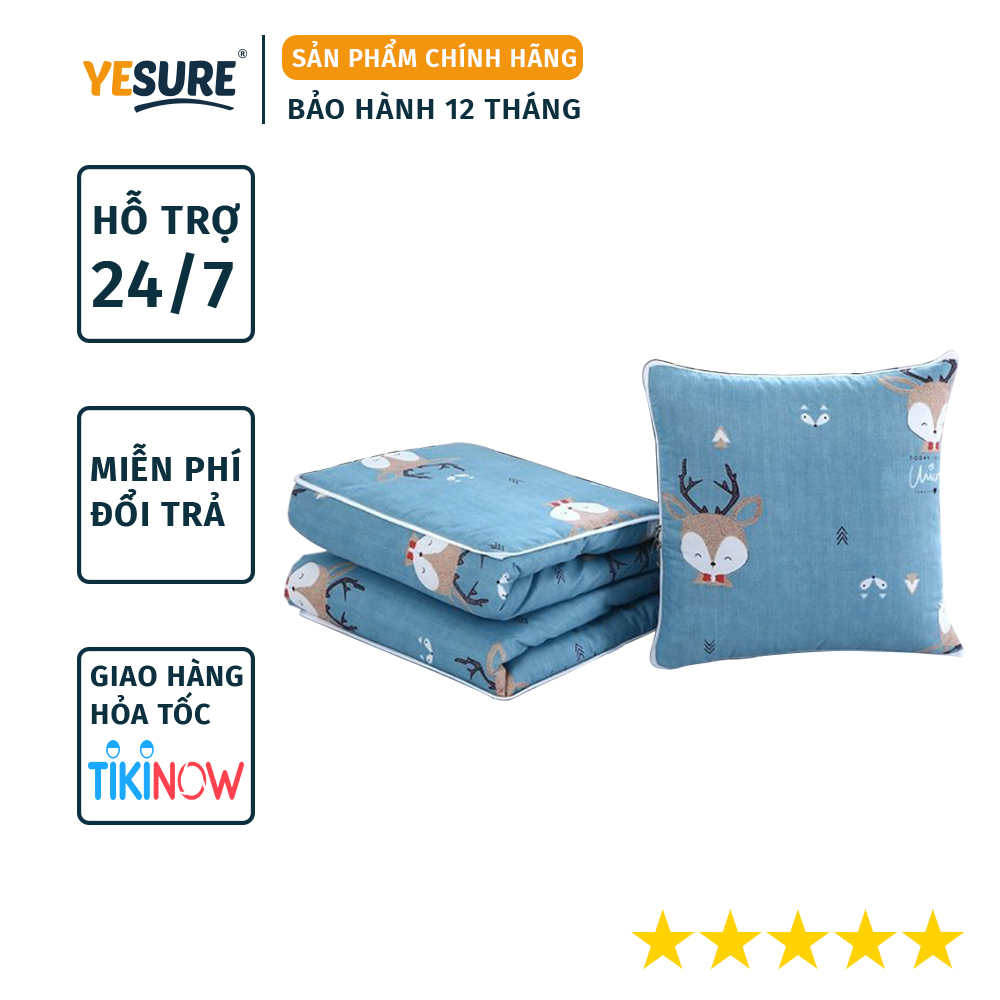 Gối Tựa Lưng , Gối Ngủ Văn Phòng Có Thể Mở Ra Thành Chăn Đắp Rất Tiện Lợi YESURE - Hàng chính hãng
