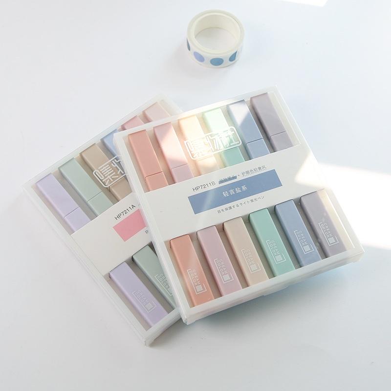 RY DIYSet - 6 bút highlight pastel CREAM COLOR dùng trang trí sổ sách dễ thương